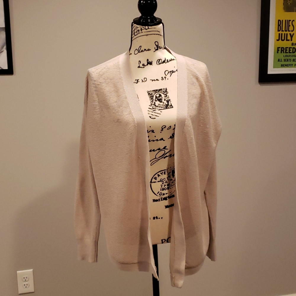 Loft lightweight blush open cardigan - Picture 1 of 7